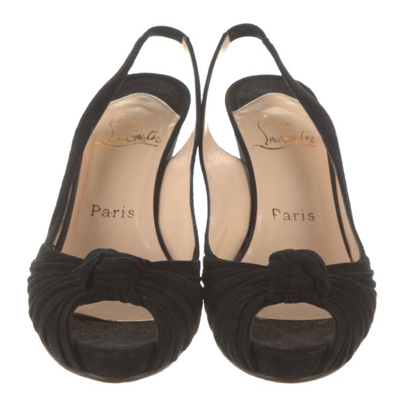 Christian Louboutin Suede Slingback heels - Picture 3 of 5